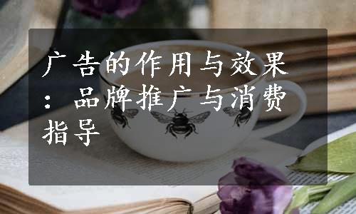 广告的作用与效果：品牌推广与消费指导