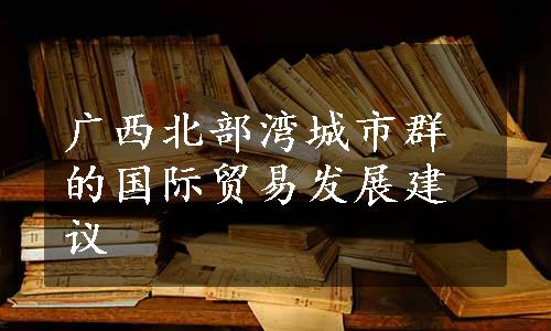 广西北部湾城市群的国际贸易发展建议