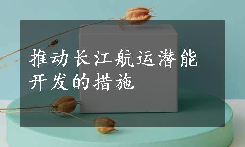 推动长江航运潜能开发的措施