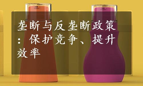 垄断与反垄断政策：保护竞争、提升效率