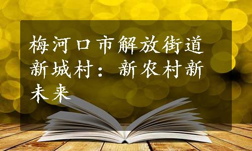 梅河口市解放街道新城村：新农村新未来