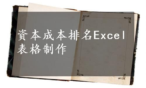 资本成本排名Excel表格制作