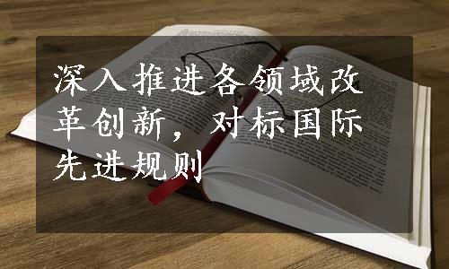 深入推进各领域改革创新，对标国际先进规则