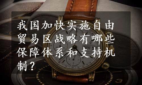 我国加快实施自由贸易区战略有哪些保障体系和支持机制？