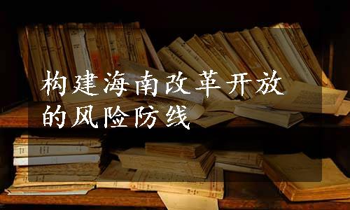 构建海南改革开放的风险防线