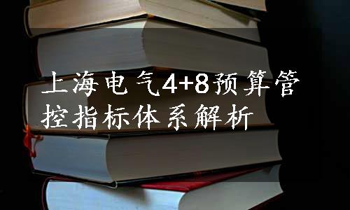 上海电气4+8预算管控指标体系解析