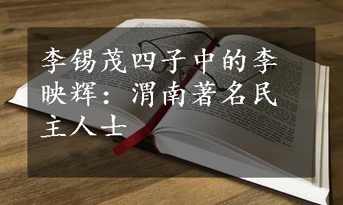 李锡茂四子中的李映辉：渭南著名民主人士