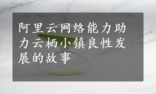 阿里云网络能力助力云栖小镇良性发展的故事