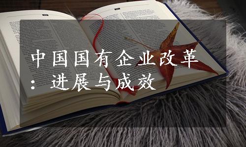 中国国有企业改革：进展与成效