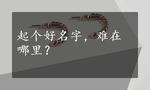 起个好名字，难在哪里？