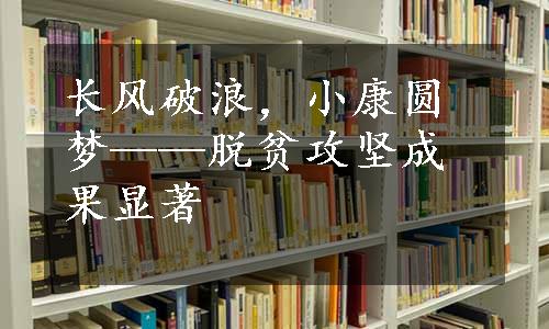 长风破浪，小康圆梦——脱贫攻坚成果显著