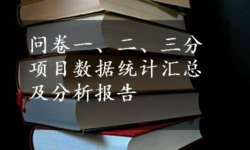 问卷一、二、三分项目数据统计汇总及分析报告