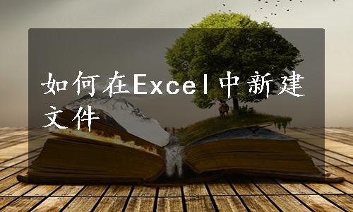 如何在Excel中新建文件