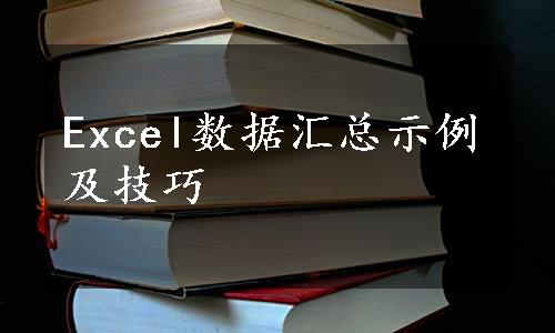 Excel数据汇总示例及技巧