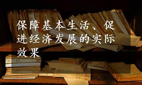 保障基本生活、促进经济发展的实际效果