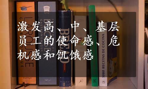 激发高、中、基层员工的使命感、危机感和饥饿感