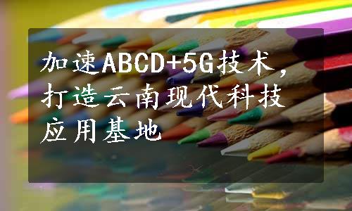 加速ABCD+5G技术，打造云南现代科技应用基地