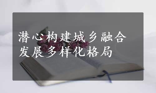 潜心构建城乡融合发展多样化格局