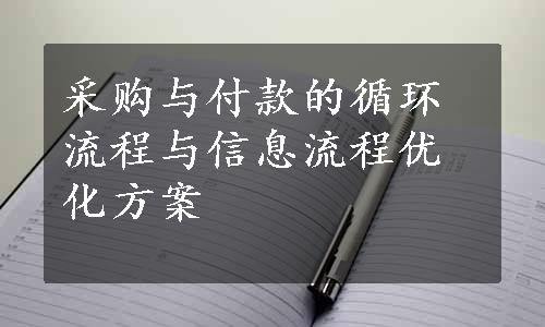 采购与付款的循环流程与信息流程优化方案