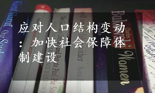 应对人口结构变动：加快社会保障体制建设