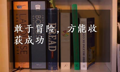 敢于冒险，方能收获成功