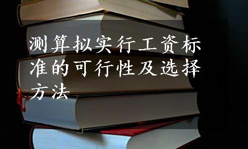 测算拟实行工资标准的可行性及选择方法