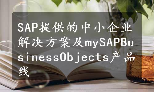 SAP提供的中小企业解决方案及mySAPBusinessObjects产品线