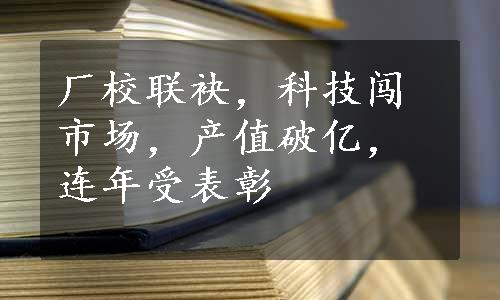 厂校联袂，科技闯市场，产值破亿，连年受表彰