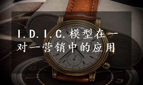 I.D.I.C.模型在一对一营销中的应用