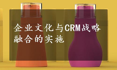 企业文化与CRM战略融合的实施