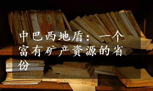 中巴西地盾：一个富有矿产资源的省份