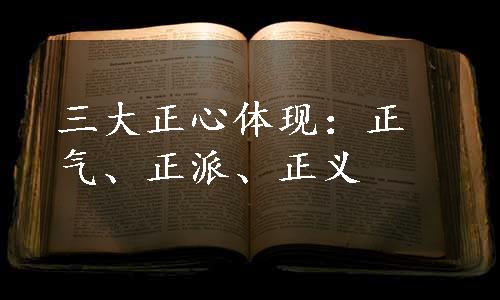 三大正心体现：正气、正派、正义