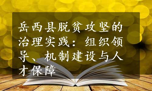 岳西县脱贫攻坚的治理实践：组织领导、机制建设与人才保障