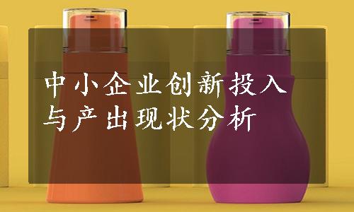 中小企业创新投入与产出现状分析