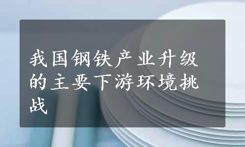 我国钢铁产业升级的主要下游环境挑战