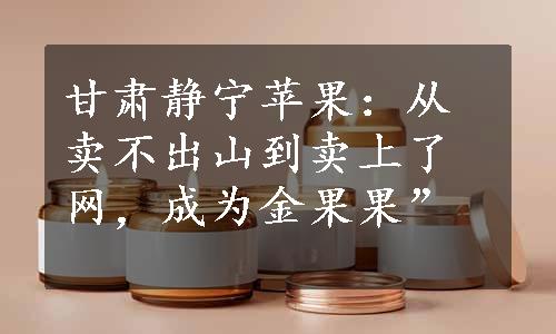 甘肃静宁苹果：从卖不出山到卖上了网，成为金果果”