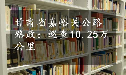 甘肃省嘉峪关公路路政：巡查10.25万公里