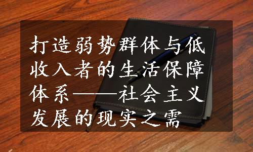 打造弱势群体与低收入者的生活保障体系——社会主义发展的现实之需