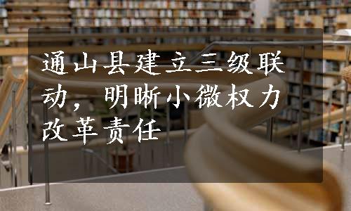 通山县建立三级联动，明晰小微权力改革责任