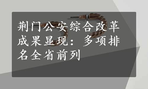 荆门公安综合改革成果显现：多项排名全省前列