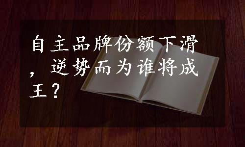 自主品牌份额下滑，逆势而为谁将成王？