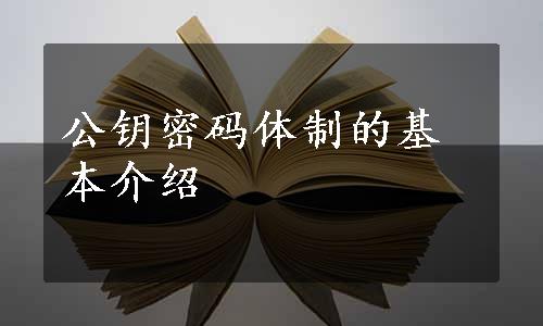 公钥密码体制的基本介绍