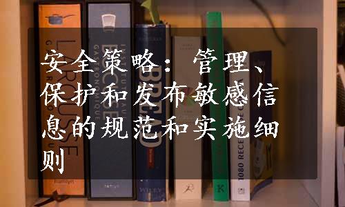 安全策略：管理、保护和发布敏感信息的规范和实施细则