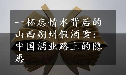 一杯忘情水背后的山西朔州假酒案：中国酒业路上的隐患