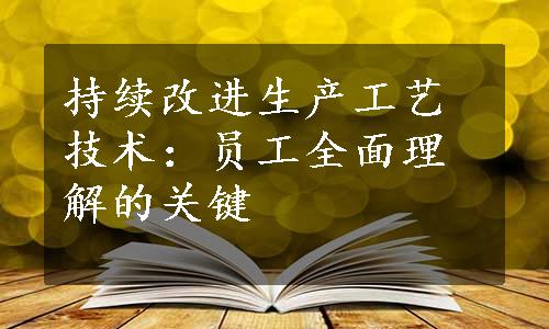 持续改进生产工艺技术：员工全面理解的关键