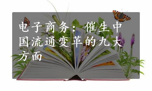 电子商务：催生中国流通变革的九大方面