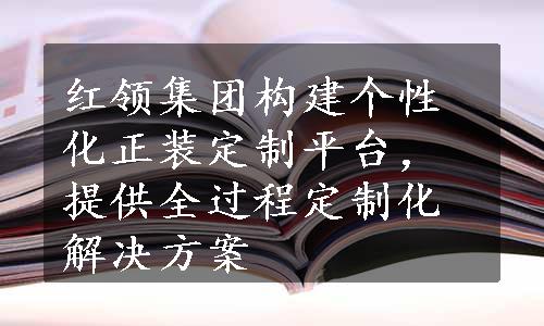 红领集团构建个性化正装定制平台，提供全过程定制化解决方案