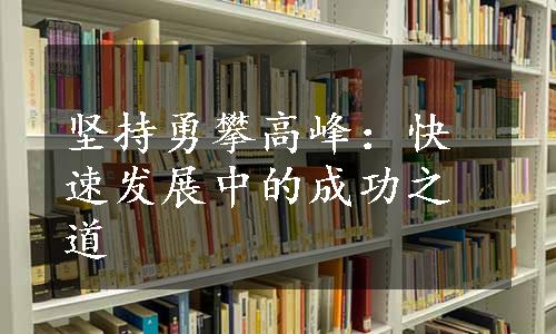 坚持勇攀高峰：快速发展中的成功之道