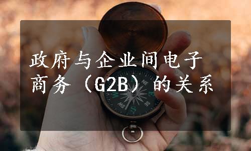 政府与企业间电子商务（G2B）的关系