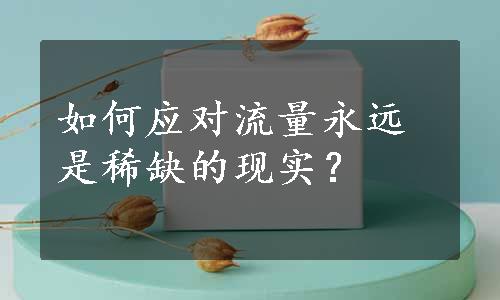 如何应对流量永远是稀缺的现实？